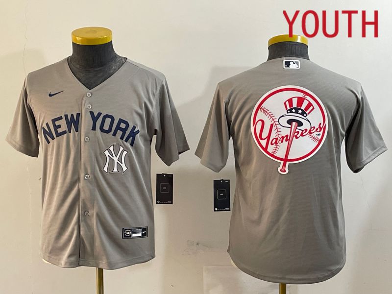 Youth New York Yankees Blank Grey Game 2024 Nike MLB Jersey style 121817